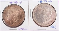 Coin 1878-P & 1879-P Morgan Silver Dollars
