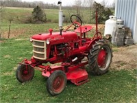 Farmall cub with belly mower