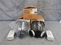 (qty - 3) Full Face Respirators and Filters-