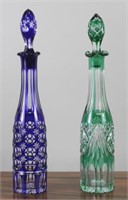LOT OF TWO GLASS DECANTERS