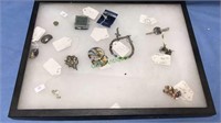 Display tray with sterling jewelry including a