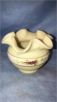 Fenton hand decorated rose vase and signed by the