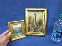 2 small gold framed paintings
