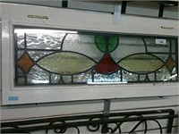 STAINED GLASS WINDOWS, 37¾" X 14½"