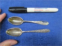 2 old small sterling spoons - 0.68 tr.oz