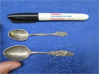 2 old small sterling spoons - 0.47 tr.oz