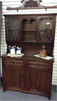 LINENFOLD ENGLISH KITCHEN DRESSER WITH LEAD