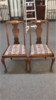 QUEEN ANNE DINING  CHAIRS, (4X)