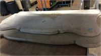 TWO PIECES OF SCALLOPED ANTIQUE MARBLE AND THREE