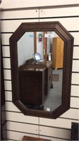 DECORATIVE HANGING WALL MIRROR WITH CARVED