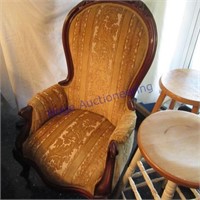 Victorian style chair on wheels