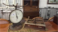 GREAT ANTIQUE SCALE BASES - 1 SALTER, & ONE WITH