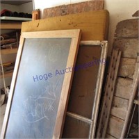 slate chalk board- large, screen door, plyboard