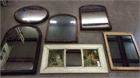 SIX ASSORTED ANTIQUE MIRRORS