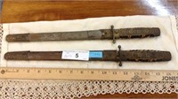 (2) OLD DECORATIVE  KNIVES WITH SHEATH'S
