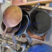 5 cast iron pans