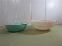Pyrex Bowl w/Lid + A Decorative Glass Bowl