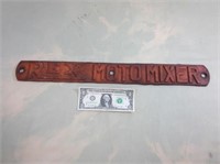 Vintage REX Moto-Mixer Metal Sign/Name Plate