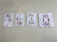 (4) Ceramic Decorative Light Switch Plates