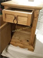Texas Real wood end table w/ metal hardware