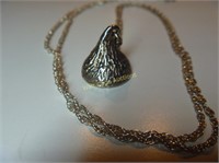 Chain with Hershey Kiss Pendant - Sterling Silver