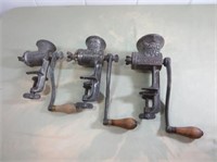 (3) Vintage Meat Grinders