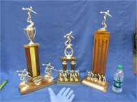 3 larger 1970's bowling trophies