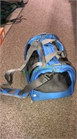 Cat or small dog pet carrier with shoulder strap,