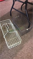 Two vintage wire baskets with handles, (229)