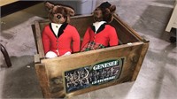 His and her hunt foxes in a Genesee wood crate