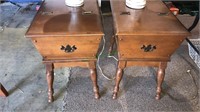 Pair of Maple and tables with the flip up Lid