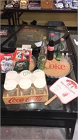Coca-Cola collector pieces including a glass set