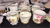 Six pieces of Victorian porcelain China including