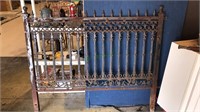 Fancy wrought iron fence section with two post 36