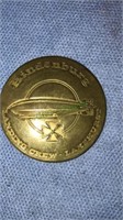 Hindenburg landing crew Lakehurst brass pin back