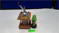 Vintage Oil Lamp & Miniature Mill