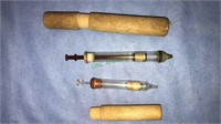 2- antique glass syringes, one has an amber glass