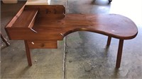 Pine cobbler bench coffee table with one drawer