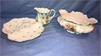 Three Victorian porcelain China pieces including