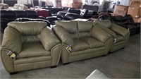 Simmons 6580 Coach Celery 3pc Set Love seat and 2