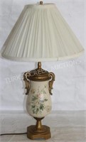 QUALITY METAL & PORCELAIN TABLE LAMP W/