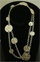MEXICAN MEDALLION 36" LINK NECKLACE