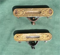 Two Stanley pocket levels with brass tops