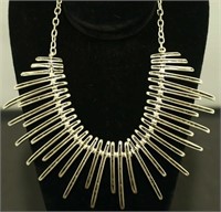 HAND AND CUSTOM MADE TURKISH SILVER SPIKE NECKLACE