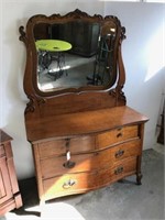 oak dresser with mirror.