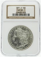1881-S MS63 Morgan Silver Dollar