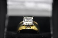 3.06ct white sapphire princess cut white