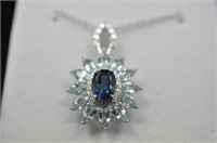 Matching 3.08ct Blue topaz necklace