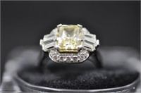 3.88ct Canary yellow fancy sapphire ring