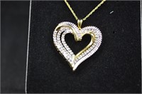 Large diamond heart necklace